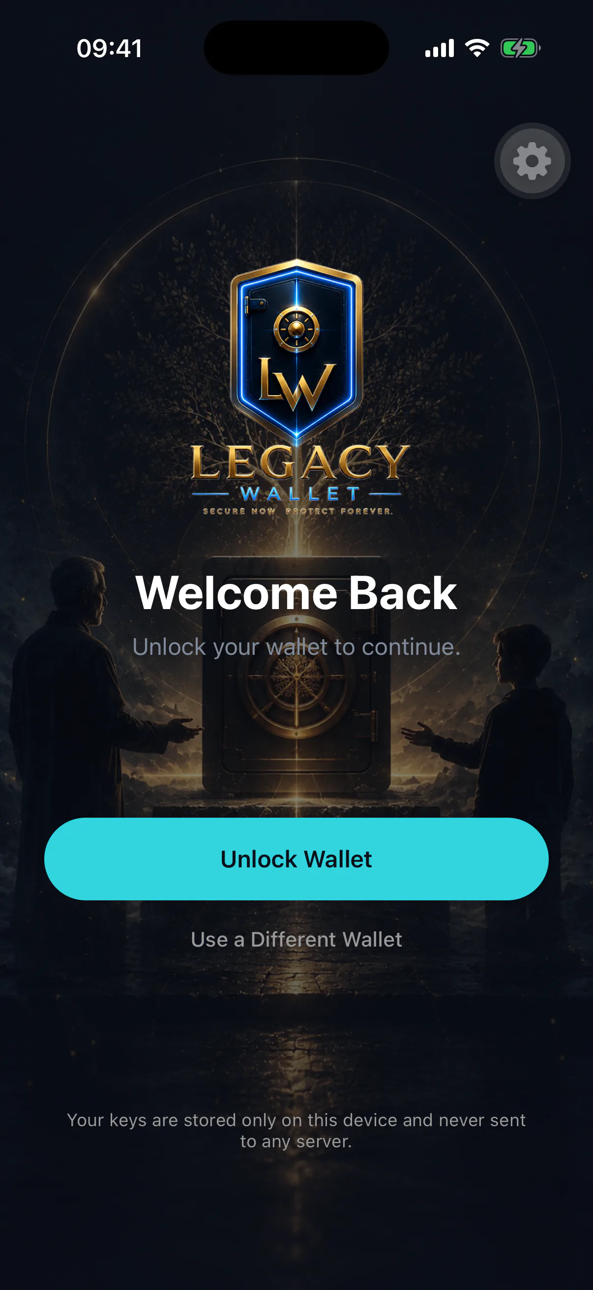 The unlock screen prompting for biometric authentication